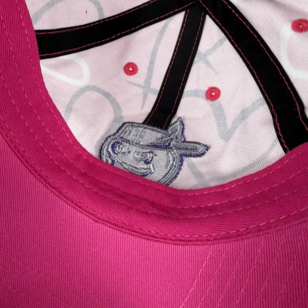 Fort Wayne Tincaps Hat Cap Strap Back Youth Pink MLB Baseball Hearts All Over 47